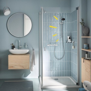 Set dus GROHE Precision Feel cu termostat, 3 tipuri de jet, crom - Img 10