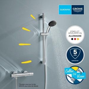 Set dus GROHE Precision Get, termostat, crom, 1 jet, 175 cm furtun - Img 2