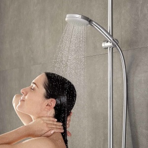 Set dus hansgrohe Croma 100, 4 tipuri de jet, lungime 0,90m, crom - Img 8