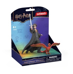 Set Figurine Harry Potter Schleich - Harry Potter si Fawkes cu Sabie, Detaliat
