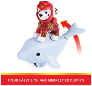 Set Figurine Paw Patrol Aqua Pups - Marshall si Delfin, 6 cm si 13 cm, pentru copii de la 3 ani - Img 2