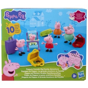Set Figurine Peppa Pig - Peppa pe Drumuri, 5 Figurine si Accesorii, pentru Copii 3 - Img 2