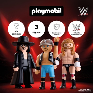 Set Figurine PLAYMOBIL WWE Attitude Era - Undertaker, Stone Cold, Triple H - Img 2