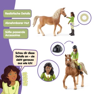 Set Figurine Schleich Horse Club Sarah si Mystery, 10 Piese, pentru Copii 5-12 Ani - Img 3
