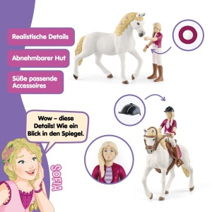 Set Figurine Schleich Horse Club Sofia si Blossom, 10 piese, pentru copii de la 5 ani - Img 3