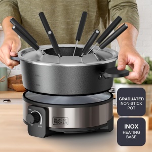 Set fondue electric BlackDecker BXFC1000E 1000W 2L Termostat reglabil - Img 7