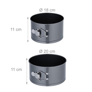 Set forme de copt Relaxdays, 5 piese, antiaderente, otel, diverse dimensiuni - Img 3