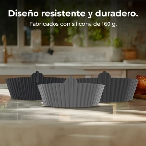 Set forme din silicon pentru friteuza cu aer cald Cecotec Cecofry Bucket, BPA-free, rezistente la temperaturi extreme - Img 5