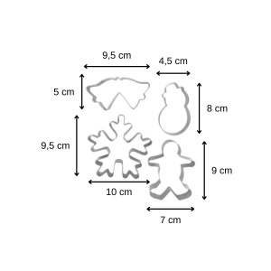Set forme pentru prajituri Zenker 672805 Craciun 4 modele inox - Img 3