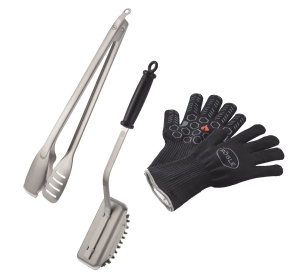 Set Gratar Premium ROSLE 3 piese - Manusi, Zanga, Perie