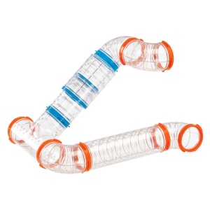 Set Hamster Ferplast Tube Accesorii pentru Cusca Hamster 9 bucati in total Hamster Tunnel Tube cu orificii de ventilatie curbe si fitinguri incluse KI - Img 4