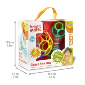 Set Jucarii pentru Bebei Bright Starts Oball - 2 Piese, BPA-fri, Unisex - Img 2