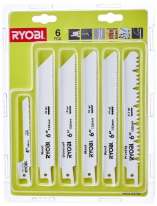Set lame pentru fierastrau sabie Ryobi RAK06RB 6 piese pentru lemn metal si plastic