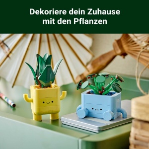 Set LEGO Botanicals Frohliche Pflanzen 10349 - 2 plante artificiale, 2 ghivece colorate - Img 6