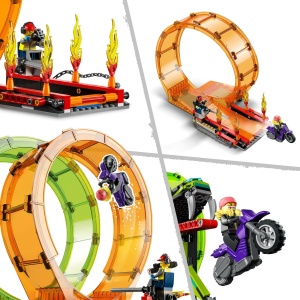 Set LEGO City Stuntz 60339 - Show Doppellooping cu 2 motociclete, Monstertruck si 7 minifigurine - Img 9