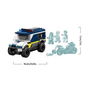 Set LEGO City Transporter de Puscariasi - 3 Minifiguri, Motocicleta, 198 Piese - Img 8
