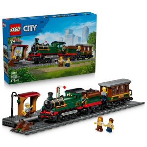 Set LEGO City Tren cu Aburi 60511 - 575 piese, 5 figurine, accesoriu statie