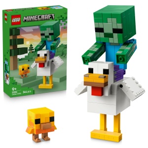 Set LEGO Minecraft Huhnerreiter 21582 - 344 piese, 3 figurine, decoratiune