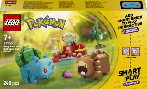 Set LEGO Pokemon SMART Play Bisasam si Bidiza, 240 piese, varsta 7