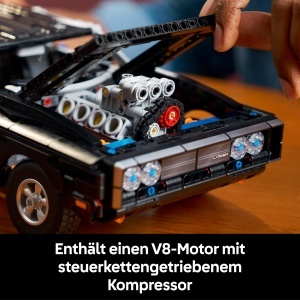 Set LEGO Technic Dodge Charger RT 42231 cu motor V8, 1516 piese, pentru adulti - Img 4