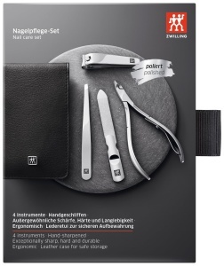 Set Manichiura ZWILLING CLASSIC INOX, 4 piese, Etui din piele neagra - Img 6