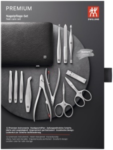 Set manichiura ZWILLING TWINOX 12 piese, etui din piele neagra - Img 6