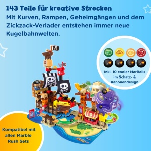 Set Marble Rush VTech Piratenschiff - 143 piese, cu canona - Img 4