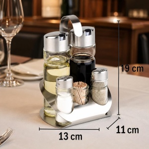 Set Menaj PRO APS 40480, 13 x 11 cm, 5 piese, inox mat - Img 2
