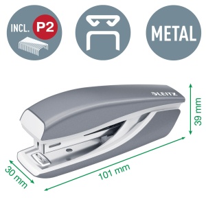 Set Mini Capsator si Locher Leitz 55996023, pentru 10 foi, culoare roz metallic - Img 3