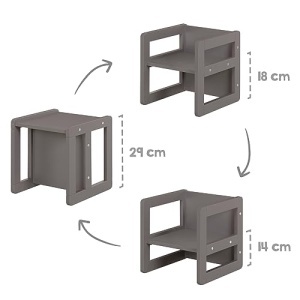 Set mobilier copii Roba 3in1 multifunctional lemn MDF culoare antracit - Img 16