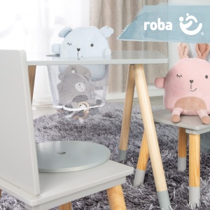 Set mobilier copii Roba din lemn 3 piese masa cu spatiu de depozitare si 2 scaune grinatural - Img 4