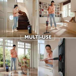 Set mop Vileda H2Pro cu galeata Sistem cu 2 rezervoare Microfibra Ergonomic Eco-friendly - Img 3