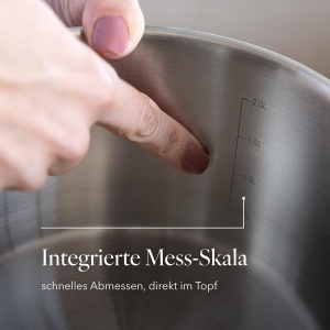 Set oale Florina Oliver 4 piese din inox capac din sticla compatibil cu inductie - Img 5