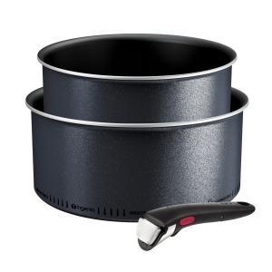 Set oale Tefal Ingenio Enjoy L7239302, 3 piese, maner detasabil, tehnologie Light Tech, strat titan