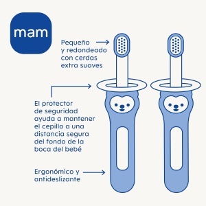 Set Periute de Dinti MAM Babys Brush C149 - 2 bucati, roz, cu maner scurt si sigur - Img 2