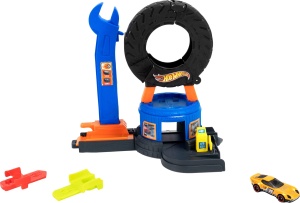 Set pista Hot Wheels - Atelier de anvelope City Downtown, cu camion de remorcare 164 - Img 4