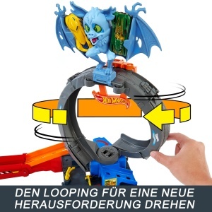 Set pista Hot Wheels Bat Loop Attack cu 1 masinuta, joc de actiune, 164 - Img 4