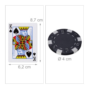 Set Poker Relaxdays cu 500 Fise, 2 Deck-uri Carti, 5 Zaruri, Aluminium - Img 4
