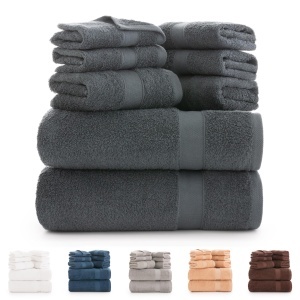 Set prosoape Todocama din 100 bumbac, 8 piese, gri inchis