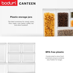 Set recipiente depozitare Bodum CANTEEN 6 piese BPA-free stivuibile transparente - Img 2