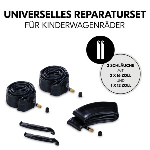 Set reparatie carucior Hauck Pushchair Repair Kit 3W 2x 16 inch 1x 12 inch inclusiv levier Negru - Img 3