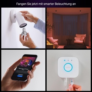 Set Start Philips Hue Essential Bridge 3 Becuri LED GU10 Smart, Alb si Culoare - Img 2