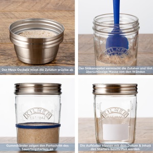 Set Starter pentru Sauerteig Kilner, 5 piese, 2x 350 ml, cu capac din otel inoxidabil - Img 7