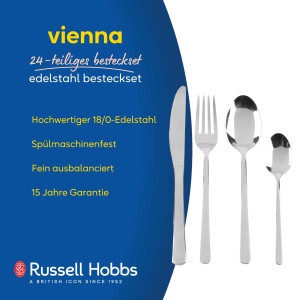 Set Tacamuri 24 Piese Russell Hobbs, Inox, Pentru 6 Persoane, Spalare Automata - Img 2