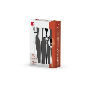 Set Tacamuri BERGNER PRAGA - 16 piese din inox, finisaj elegant negru, pentru 4 persoane - Img 2