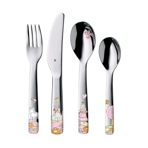 Set tacamuri copii WMF Prinzessin Anneli, 4 piese, inox Cromargan, pentru 3 ani