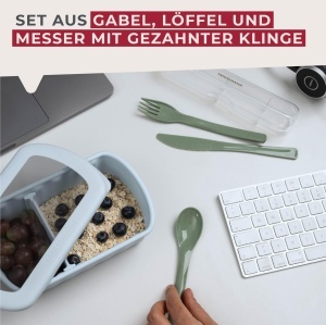 Set tacamuri Fackelmann To Go 4 piese plastic rezistent verde ideal pentru calatorii si copii - Img 3