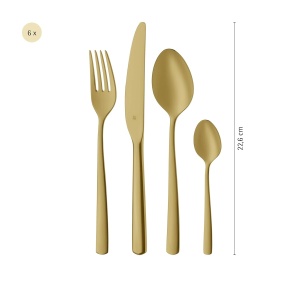 Set Tacamuri WMF Boston Gold, 24 piese, Cromargan, pentru 6 persoane - Img 6