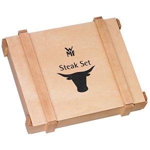 Set tacamuri WMF Ranch 12 piese otel inoxidabil Cromargan manere din lemn de stejar - Img 11