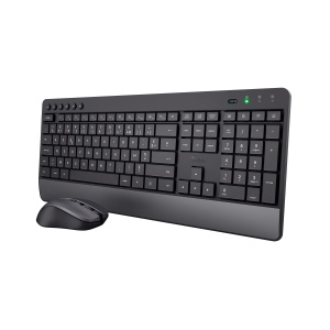 Set Tastatura si Maus Wireless Trust Trezo AZERTY, Materiale Recycle, Design Ergonomic